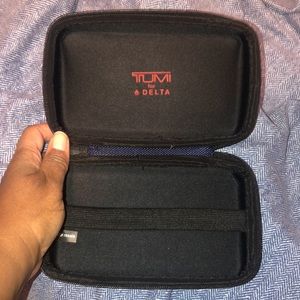 Tumi mini case- palm size-navy blue with black hardware